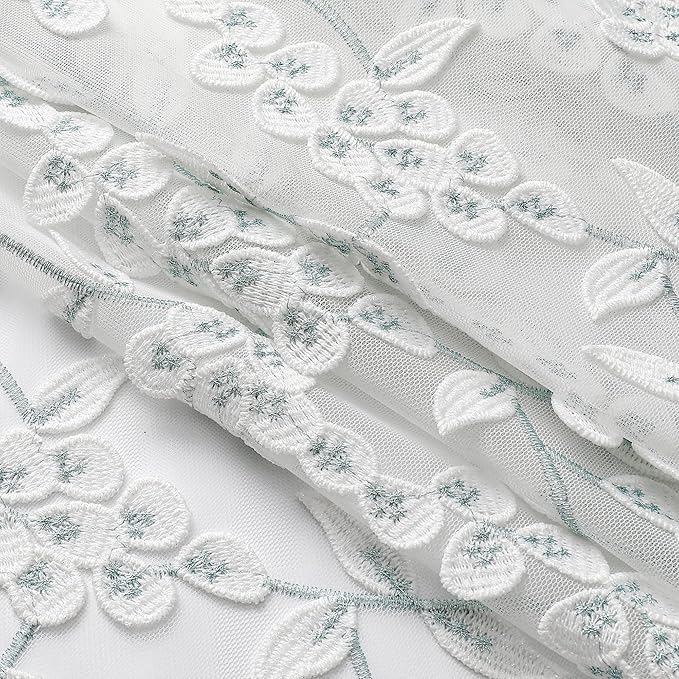 VISIONTEX White Sheer Voile Curtains, Decorative White Embossed Drip Rod Pocket Window Drapes for Home Kitchen, Living Room and Bedroom 54 x 63 Inch, Set of 2 Curtain Panels