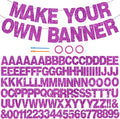 BEISHIDA 116 PCS A-Z Glitter Purple DIY Letter Banner Kit Make Your Own Banner，Including 111 Letters and Numbers 3 Rope and 2 Threading Device,Customized for Birthday Graduation Wedding Party Decor