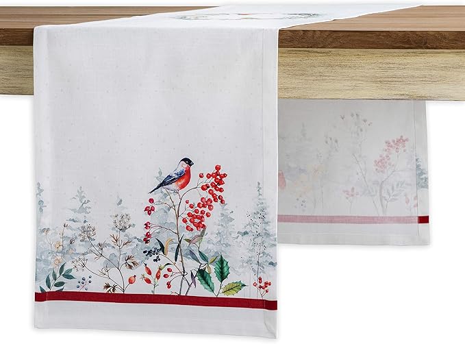 Maison d' Hermine Table Runner 100% Cotton Single Layer Table Runners 36 inches Long Decorative for Home Kitchen Dining Party Baby Shower Wedding Bridal Shower (Morzine, 14.50" x 36")