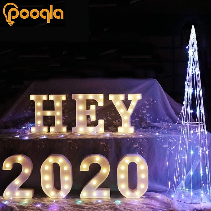 Pooqla LED Marquee Letter Lights Sign, Light Up Alphabet Letter for Home Party Wedding Decoration U