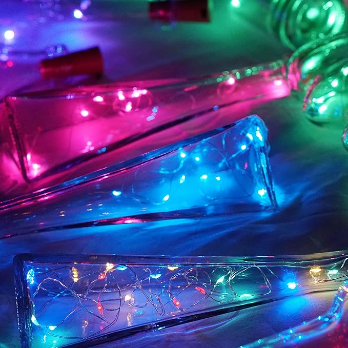 Bottle Lights 12 Pack 20 LEDs Cork Lights for Wine Bottles Battery (Included) Powered Fairy Mini String Lights for DIY Jar Lighting Indoor Bedroom Party Wedding Christmas Halloween Decor (6 Colors)
