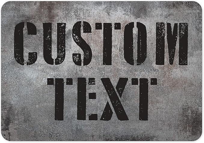 Custom Sign, Custom Street Sign, 11 Font Colors, 13 Font Styles, 4 Hole Options, 22 Sizes, 7x10 Inches, Rust Free DiBound, Fade Resistant, Made in USA by My Sign Center (Grunge Metal)