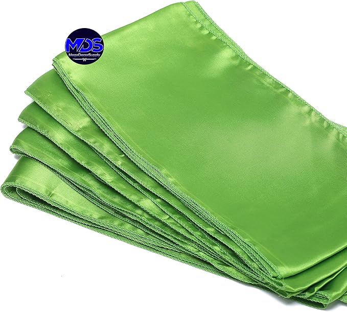MDS Pack of 75 PCS Satin Chair Sashes Charmeuse Sateen Dining Chair Bows Ribbon Ties Back Sash for Wedding Party Birthday Home Hotel Restaurant Banquet Decoration (7 x 108 Inch, Parrot Green)