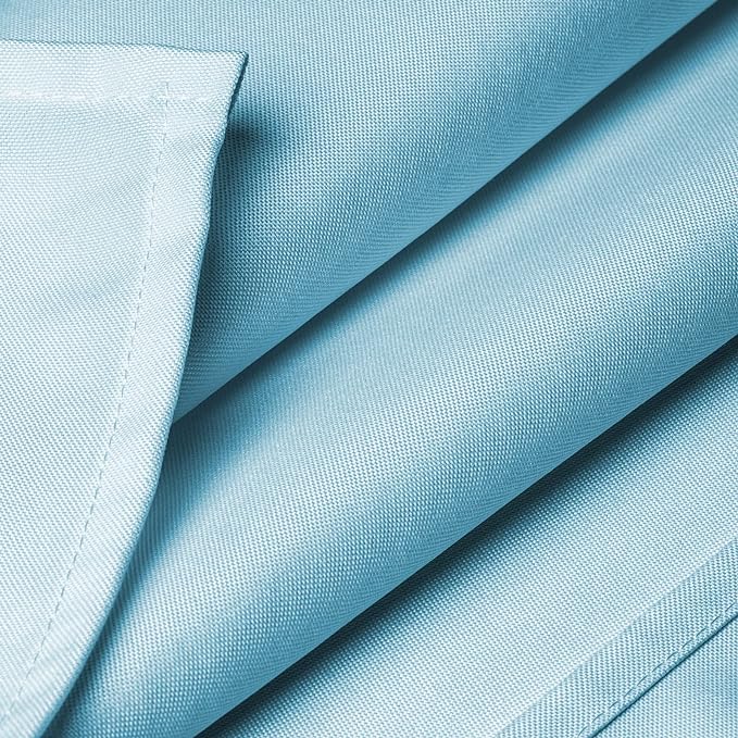 Lann's Linens - 10 Premium 90" x 132" Tablecloths for Wedding/Banquet/Restaurant - Rectangular Polyester Fabric Table Cloths - Baby Blue