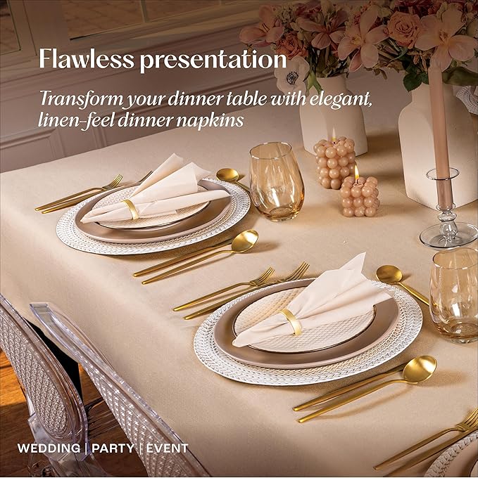 50-Pack Disposable Linen-Feel Burgundy Napkins, 12" x 17" Cloth-Like Paper Dinner Napkins For Wedding, Bathroom, Party Or Event