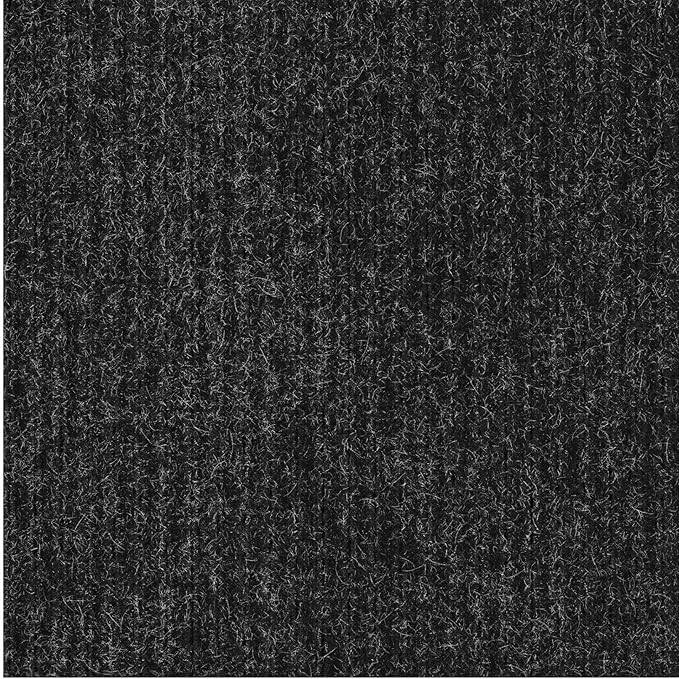 Ottomanson Mud Mat 2' x 4' Entryway Rug - Non-Slip Scraper Doormat for Muddy Paws, Dirt Trapping Indoor/Outdoor Mat for High-Traffic Areas, Kitchen, Garage, Patio, Black