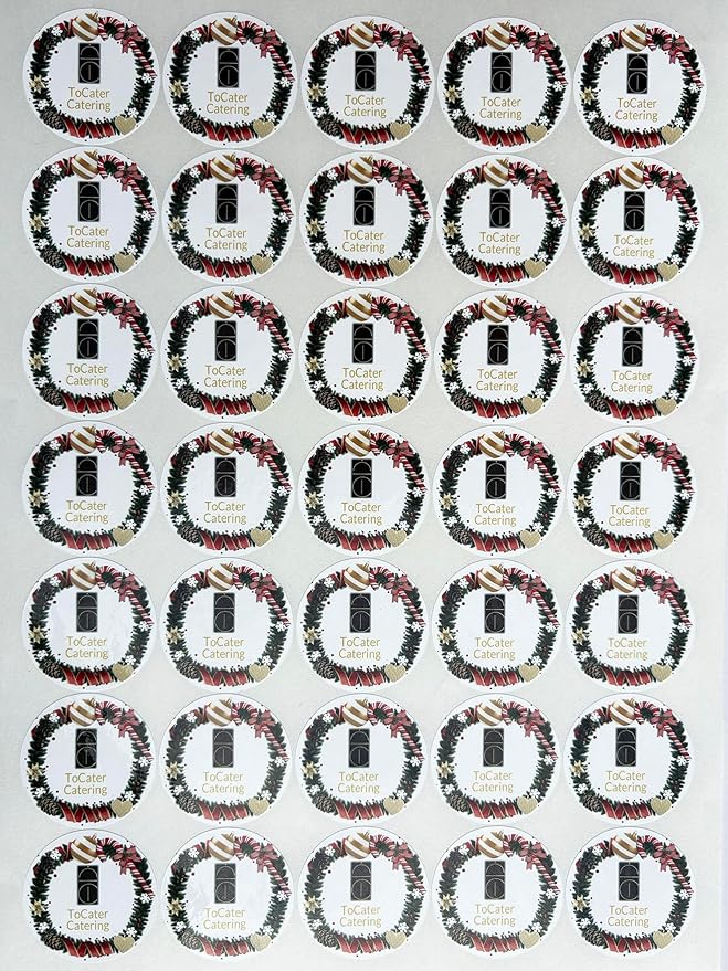 Custom Stickers for Weddings, Birthdays & Businesses - Personalized Labels with Your Logo - Waterproof, Fade and Heat Resistant - Pack of 100-1000 (Wreath U, 2 Inch)