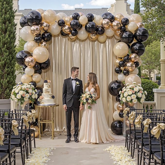 20x10ft Thick Champagne Glitter Backdrop Curtain Panels for Parties, Wrinkle Free Sequin Sparking Photo Backdrop Drapes, 4 Panels 5x10ft Shimmer Back Drop Cloth for Wedding Birthday Photography