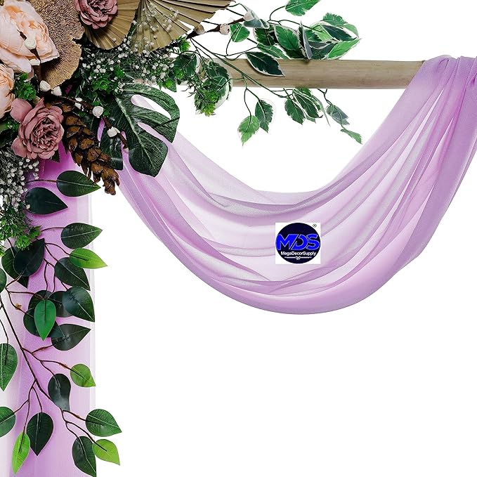 MDS Halloween Chiffon Draping Fabric - 2 Panel, 30" Wide x 40ft Long - Sheer Spooky Arbor & Canopy Drapery for Haunted House Backdrops, Party Ceilings, DIY Costumes & Themed Events - Orchid