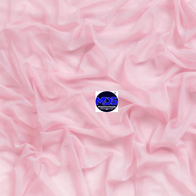 MDS Halloween Chiffon Draping Fabric - 2 Panel, 30" Wide x 50ft Long - Sheer Spooky Arbor & Canopy Drapery for Haunted House Backdrops, Party Ceilings, DIY Costumes & Themed Events - Blush Pink
