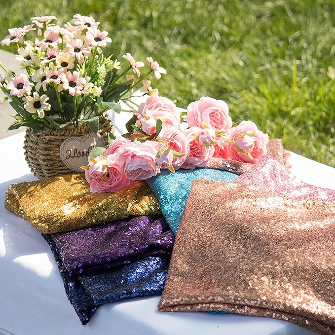 JYFLZQ Gold Sequin Backdrop Curtains 4ft x 6.5ft 1 Panel Glitter Photo Booth Backdrops Sparkly Photography Background Drapes for Parties Wedding Bridal Showers