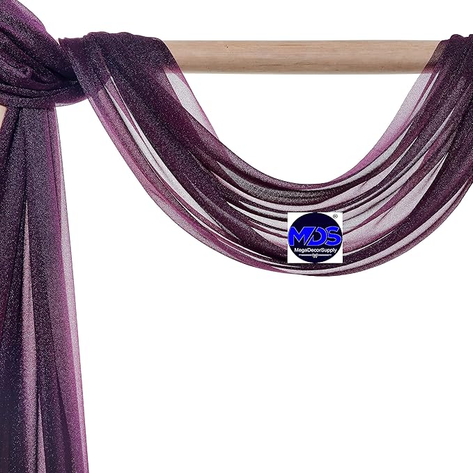 MDS Halloween Chiffon Draping Fabric - 1 Panel, 30" Wide x 100ft Long - Sheer Spooky Arbor & Canopy Drapery for Haunted House Backdrops, Party Ceilings, DIY Costumes & Themed Events - Eggplant