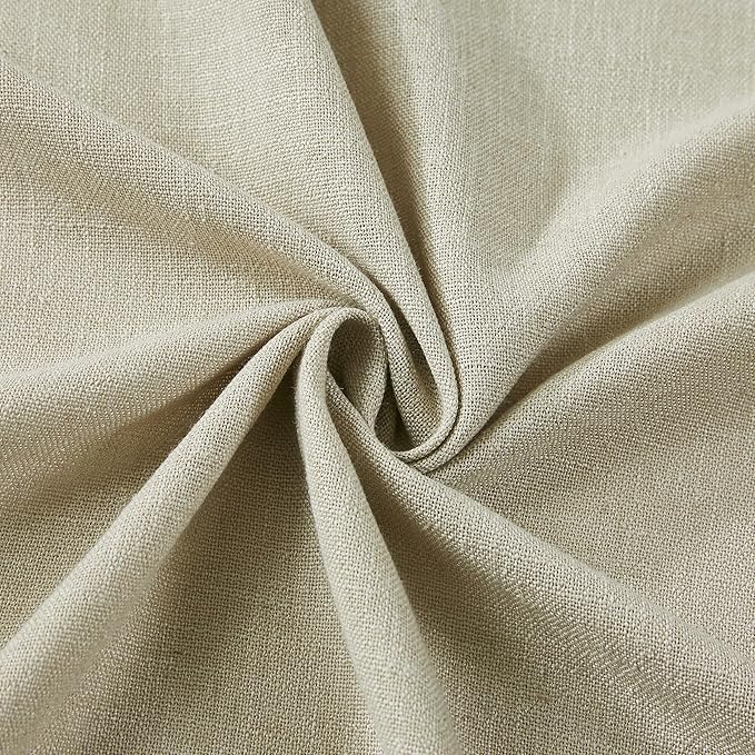 Vision Home Sand Pinch Pleated Semi Sheer Curtains Textured Linen Blended Light Filtering Window Curtains 72 inch for Living Room Bedroom Pinch Pleat Drapes with Hooks 2 Panels 40" Wx72 L,Camel Beige