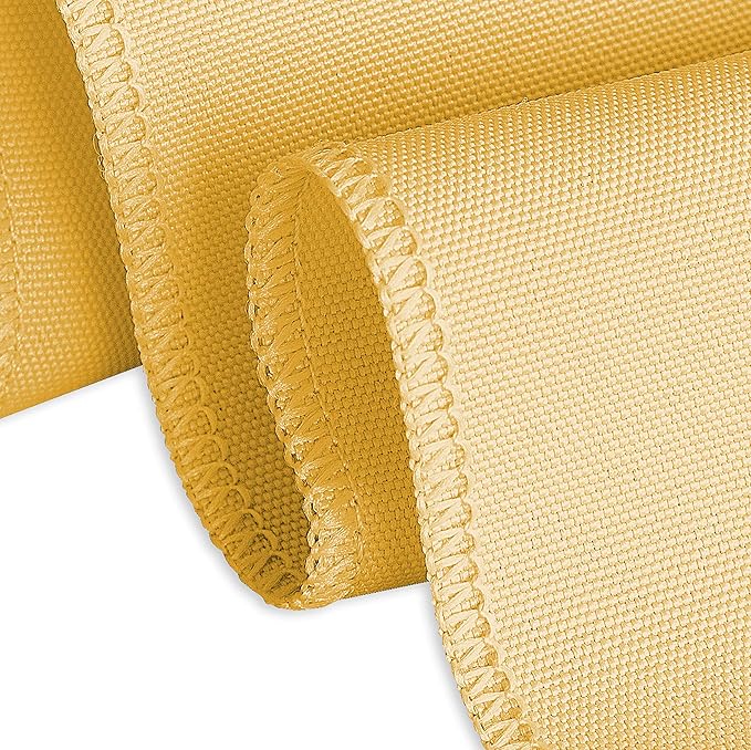 LinenTablecloth Round Polyester Tablecloth, 90-Inch, Gold