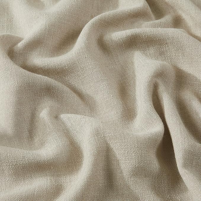 Vision Home Sand Pinch Pleated Semi Sheer Curtains Textured Linen Blended Light Filtering Window Curtains 108 inch for Living Room Bedroom Patio Pinch Pleat Drapes with Hooks 9FT 60" Wx108 Lx1
