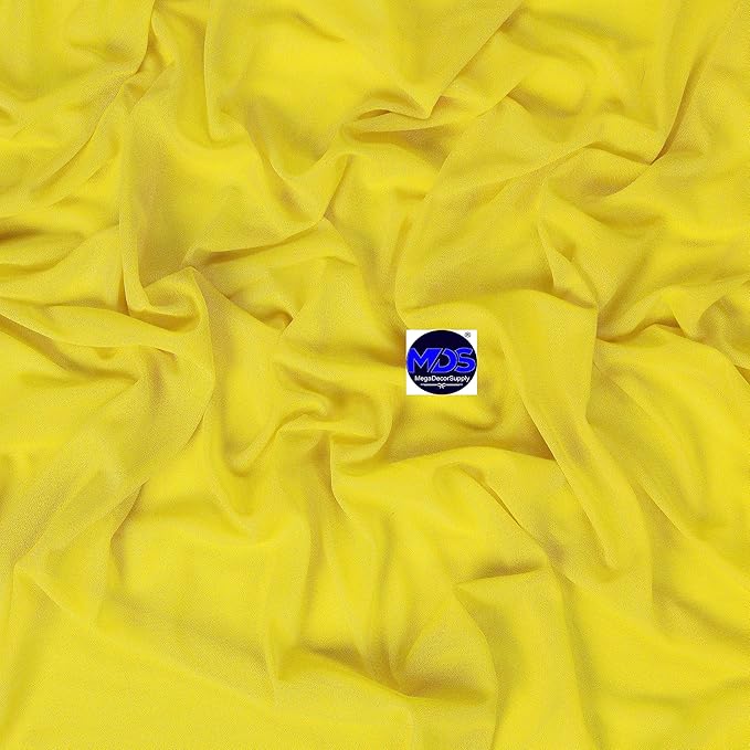 MDS Halloween Chiffon Draping Fabric - 1 Panel, 30" Wide x 30ft Long - Sheer Spooky Arbor & Canopy Drapery for Haunted House Backdrops, Party Ceilings, DIY Costumes & Themed Events - Yellow