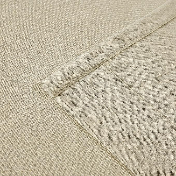 Vision Home Sand Pinch Pleated Semi Sheer Curtains Textured Linen Blended Light Filtering Window Curtains 108 inch for Living Room Bedroom Patio Pinch Pleat Drapes with Hooks 9FT 60" Wx108 Lx1