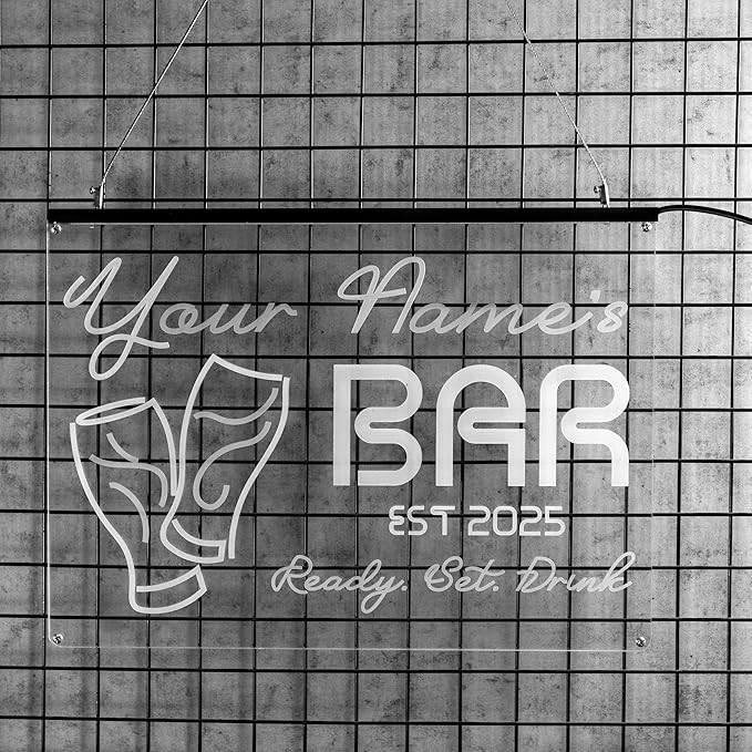 BBQ Neon Sign Custom Bar and Grill Sign Patio LED Lights Personalized Backyard Bar Signs for Men Outdoor Lighted Patio Acrylic Table Grilling Kitchen Home Garden Wall Decor