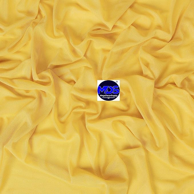 MDS Halloween Chiffon Draping Fabric - 2 Panel, 30" Wide x 100ft Long - Sheer Spooky Arbor & Canopy Drapery for Haunted House Backdrops, Party Ceilings, DIY Costumes & Themed Events - Gold