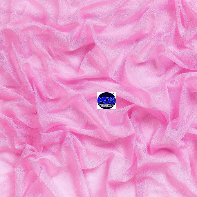 MDS Halloween Chiffon Draping Fabric - 2 Panel, 30" Wide x 30ft Long - Sheer Spooky Arbor & Canopy Drapery for Haunted House Backdrops, Party Ceilings, DIY Costumes & Themed Events - Bubblegum Pink